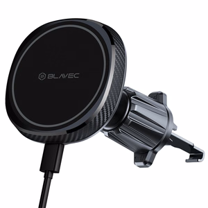 Blavec auto turētājs BHC-06B 15W magnētisks ar indukcijas uzlādi un aktīvo dzesēšanu ventilācijas režģim (BHC06B-MAVIB) melns