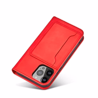 Magnētiskais karšu apvalks Samsung Galaxy S23 atverams vāciņš maks statīvs sarkans