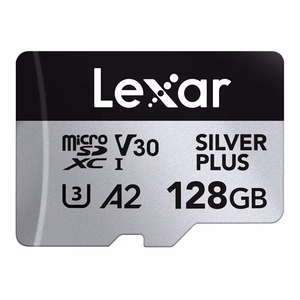 Lexar High-Performance Silver Plus microSDXC atmiņas karte 128 GB + adapteris