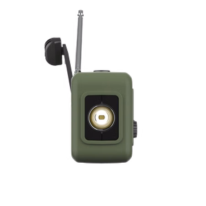 Kruger&Matz pārnēsājamais saules enerģijas avārijas radio ar SOS, 2000 mAh ārējo akumulatoru, lukturīti un dinamo