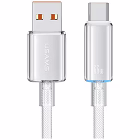 USAMS kabelis Cloud Series US-SJ658 6A USB-A uz USB-C 1,2m balts