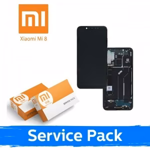 LCD ekrāns saderīgs ar Xiaomi Mi 8 ar rāmi / zeltains / (Service Pack)