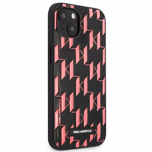 Karl Lagerfeld Monogrammas plāksnes viedtālruņa apvalks iPhone 13 / 14 / 15 6.1" - rozā
