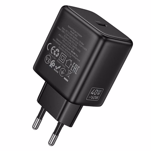 Telefona GaN lādētājs Hoco USB C PD AVS 40W max 60W N83 melns