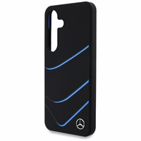 Mercedes Silikona Kontrasts izliekumi Magnētiskais apvalks Samsung Galaxy S25 - melns