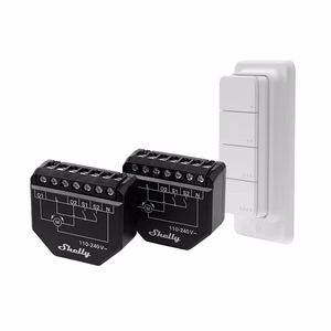 Set of 2 WiFi Shutter Controllers for Blinds/Curtains Shelly Shutter + BLU RC Button 4