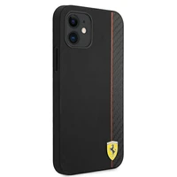Ferrari FESAXHCP12SBK iPhone 12 mini 5.4" melns/melns cietais viedtālruņa apvalks On Track Carbon Stripe