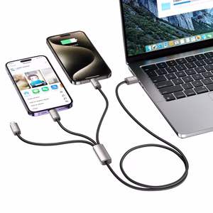 Tech-Protect UltraBoost 3in1 USB-A - Lightning / USB-C / micro USB 3.5A kabelis 1 m - pelēks