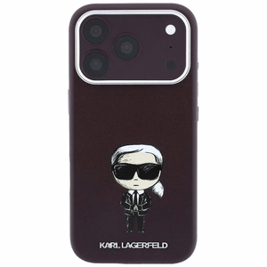 KARL LAGERFELD maciņš IPHONE 18 Pro Max/ 17 Pro Max saderīgs ar MagSafe (Smooth Ikonik Sketch) (krāsa: bordo)