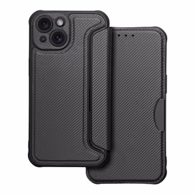 RAZOR grāmatas tipa viedtālruņa apvalks IPHONE 15 melns