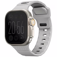 UNIQ siksniņa Stride Apple Watch Series 1/2/3/4/5/6/7/8/9/SE/SE2/Ultra/Ultra 2 42/44/45/49mm FKM gumijas pelēks