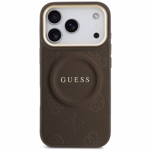 Guess Peony Hot Stamp MagSafe viedtālruņa apvalks iPhone 17 Pro - brūns