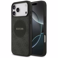 Guess 4G Circle Classic Logo Magnētiskais viedtālruņa apvalks iPhone 17 Pro Max - melns
