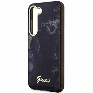 Guess GUHCS23MHTMRSK S23+ S916 melns/melns cietais apvalks Golden Marble Collection