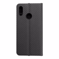 Viedtālruņa apvalks (m) - LUNA Book Carbon HUAWEI P Smart 2019 melns (m)