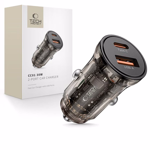 Tech-Protect CC01 30W 2-Port USB-A / USB-C Car Charger - Black