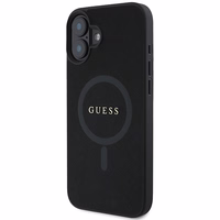 Viedtālruņa apvalks Guess Saffiano Klasiskais Logotips MagSafe iPhone 16 Plus - melns