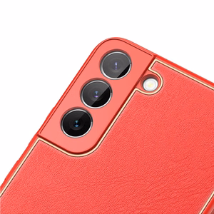 Dux Ducis Yolo elegants apvalks no ekoloģiskās ādas Samsung Galaxy S22 + (S22 Plus) sarkans
