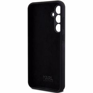 Karl Lagerfeld silikona Ikonik Metal Pin viedtālruņa apvalks Samsung Galaxy S23 FE - melns