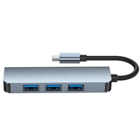 HUB Tech-Protect V1 4in1 USB-C - 3x USB-A 2.0 / USB-A 3.0 - pelēks