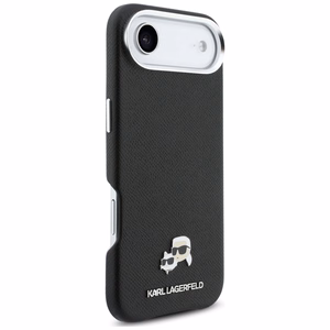Karl Lagerfeld Karl & Choupette Head Pins Saffiano MagSafe Maciņš for iPhone Air - melns