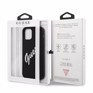 Guess GUHCP12SLSVSBW iPhone 12 mini 5.4" melns un balts cietais apvalks Silikona Vintage