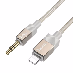 AUX kabelis Jack 3,5 mm (tēviņš) uz Lightning (tēviņš) Hoco 1 m UPA32A zelta