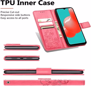 Korpuss Flower Book Samsung A556 A55 5G rose-red