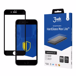 9H 3mk HardGlass Max Lite™ stikls iPhone 7 / 8 - ar melnu rāmi