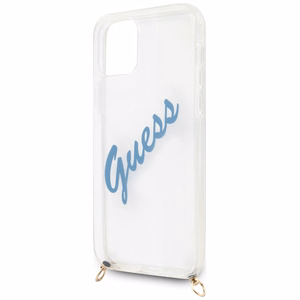 Guess GUHCP12MCRTVSBL iPhone 12/12 Pro 6.1" zilais kietais vāciņš Script Vintage