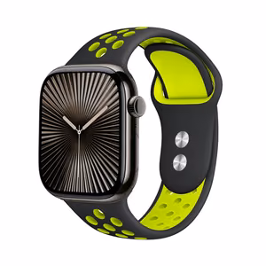Crong Duo Sport siksniņa Apple Watch 38 / 40 / 41 / 42 mm, melna un laima zaļa