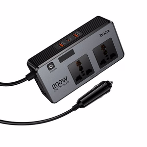 Smart dual car inverter charger Hoco 2 lighter ports max 200W PD66W/1C2A Z66 black