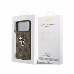 Case Guess PU 4G Metal Logo Apple iPhone 18 Pro brown