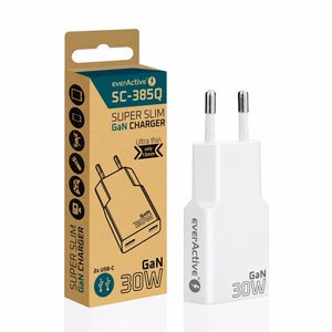 Lādētājs 2 x USB-C Quick Charge 4+ 30W Super Slim balts