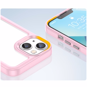 Outer Space viedtālruņa apvalks iPhone 14 Plus cietais vāks ar gēla rāmi rozā