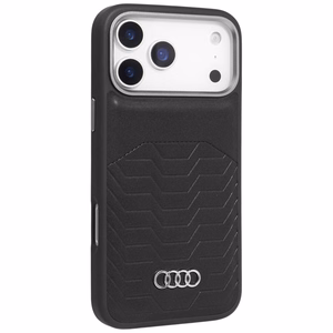 Audi GT sintētiskā āda MagSafe viedtālruņa apvalks iPhone 17 Pro - melns