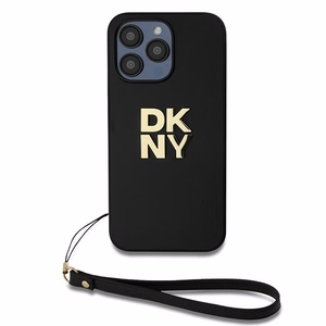 DKNY Viedtālruņa apvalks ar siksniņu un logotipu iPhone 14 Pro - melns
