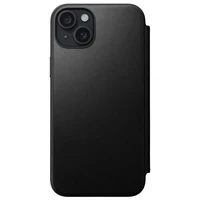 Nomad moderns ādas folio viedtālruņa apvalks iPhone 15 Plus 6,7" melns