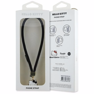 Melns Hello Kitty Nylon Cord Kitty Head tālruņa piekariņš