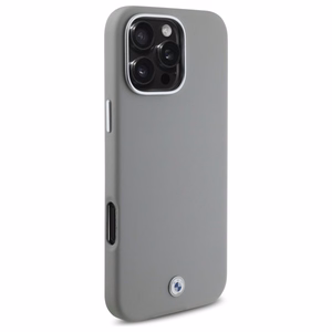 BMW Sign Pilnībā Aptverts Metāla Magnētiskais viedtālruņa apvalks iPhone 16 Pro Max - pelēks