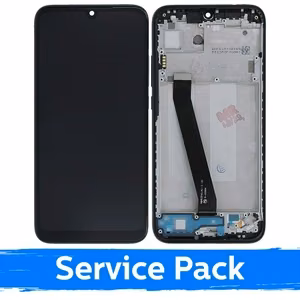 LCD ekrāns Xiaomi Redmi 7 ar rāmi / Eclipse Black / (Service Pack)