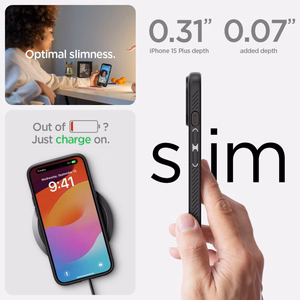 Spigen Liquid Air viedtālruņa apvalks iPhone 15 Plus - matēts melns
