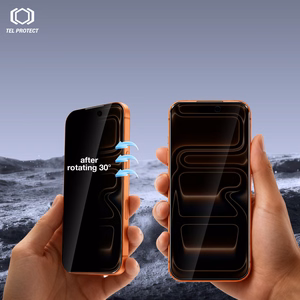 Tel Protect Dust-Free Easy Fit Privacy Titan Tempered Glass for Iphone 17 Pro Max black