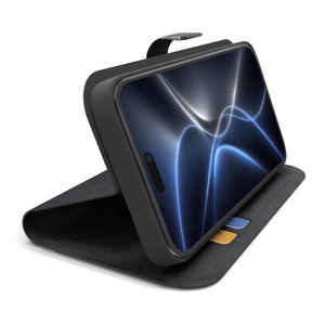 SBS Wallet Smart maciņš modelim iPhone 18 Pro, ar maku un statīvu – melns