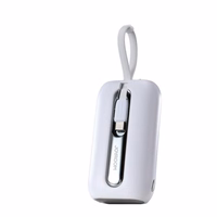 Joyroom mini portatīvais lādētājs 10000mAh Colorful Series 22.5W ar 2 iebūvētiem USB C un Lightning kabeļiem rozā (JR-L012)