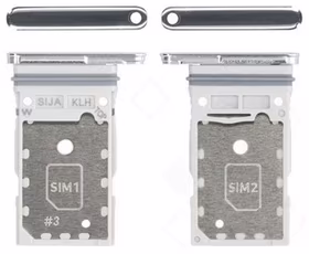 SIM kartes turētājs Samsung S901/S906 S22/S22 Plus Dual White originalus (servisa iepakojums)
