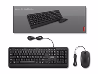 Lenovo 160 keyboard Mouse included Home/Office USB US English melns