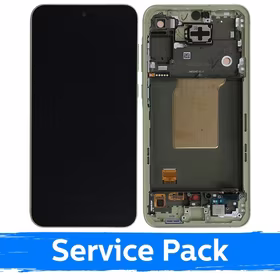 LCD displejs saderīgs ar Samsung A556 A55 5G ar rāmi / Lemon / (Service Pack)