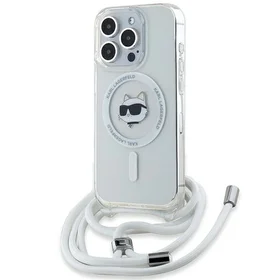 Karl Lagerfeld IML Choupette Head & Cord Magnētiskais viedtālruņa apvalks iPhone 14 Pro Max - caurspīdīgs
