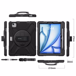 Izturīgs aizsargvāciņš Crong Defender Plus iPad Air 11″ (M2/M3/M4, 2024–2026), iPad Air 10,9″ (4./5. paaudze) un iPad Pro 11″ (2021/2022), melns